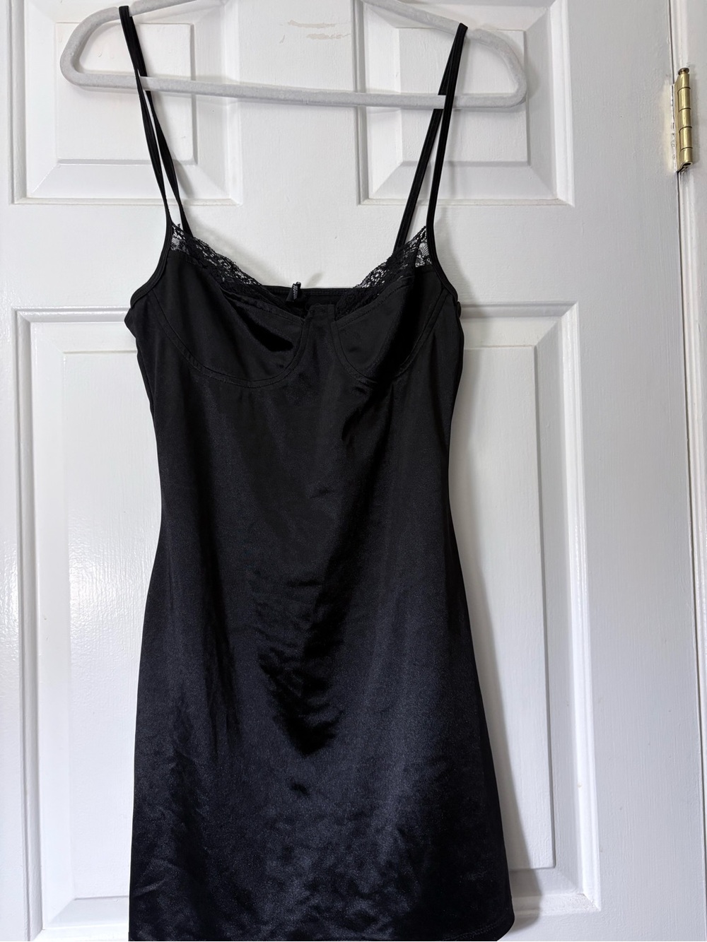 Black Lace Trim Slip Dress - Windsor